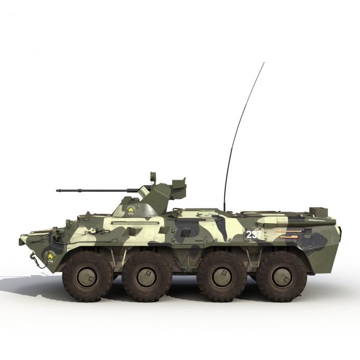 BTR 80A Rigged 3D model