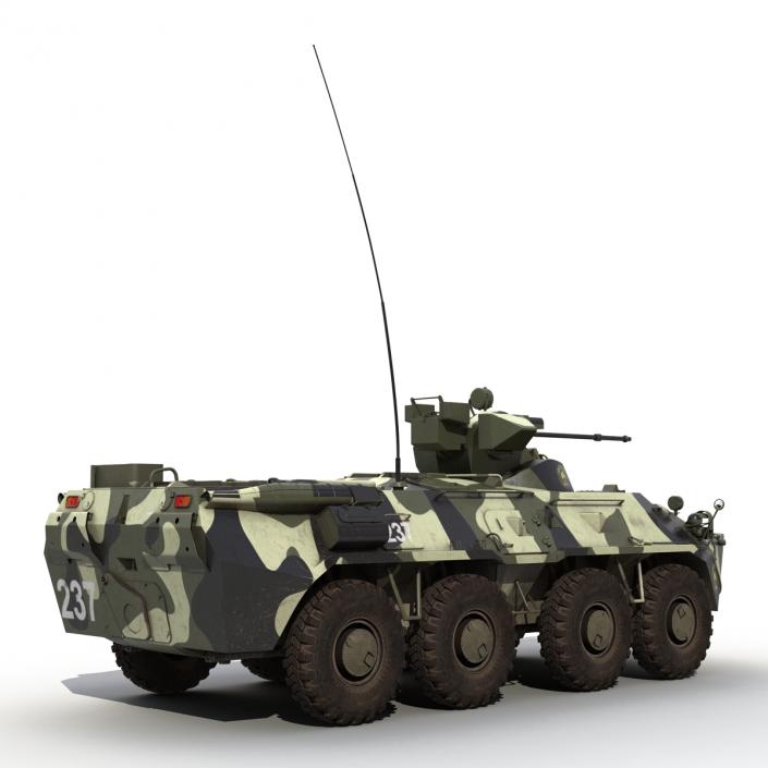 BTR 80A Rigged 3D model