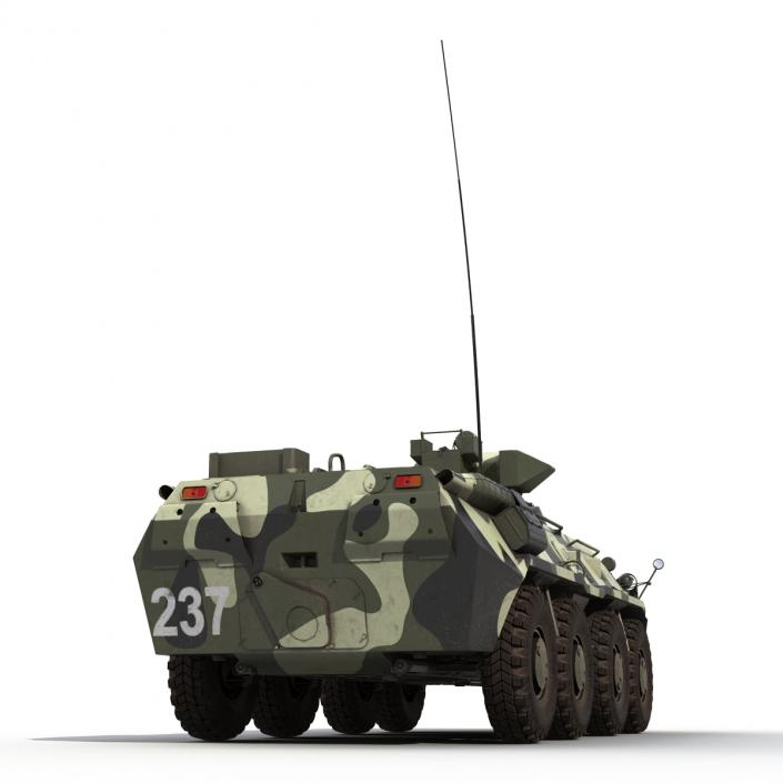 BTR 80A Rigged 3D model