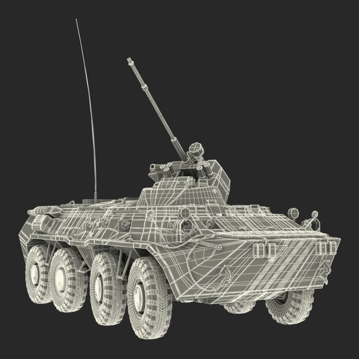 BTR 80A Rigged 3D model