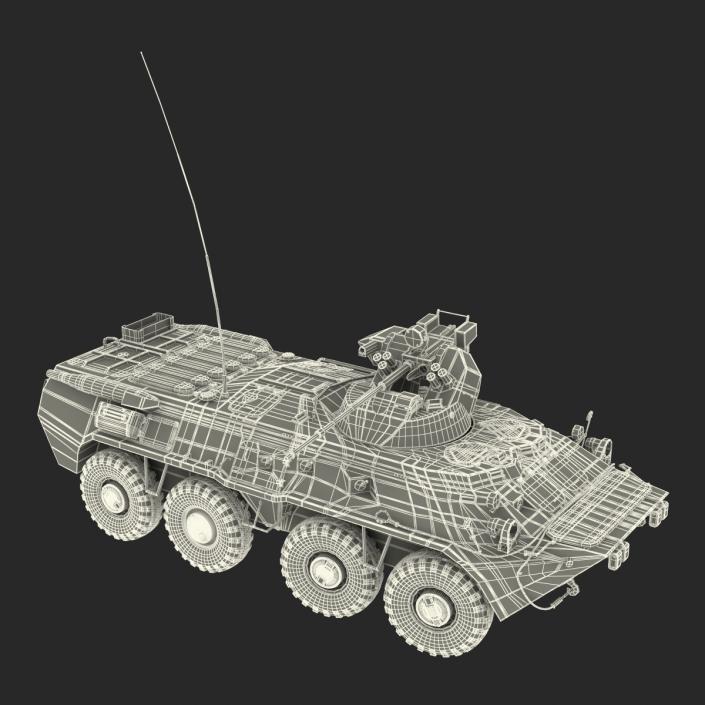 BTR 80A Rigged 3D model