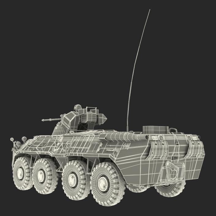 BTR 80A Rigged 3D model