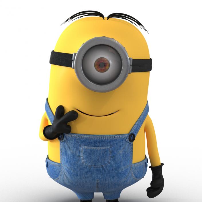 3D Short One Eyed Minion Pose 2 model