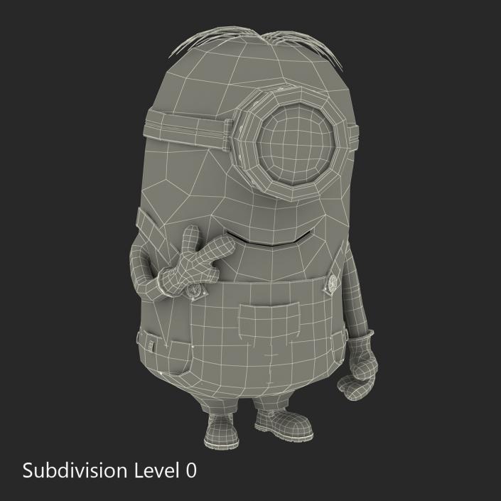 3D Short One Eyed Minion Pose 2 model