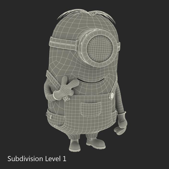 3D Short One Eyed Minion Pose 2 model