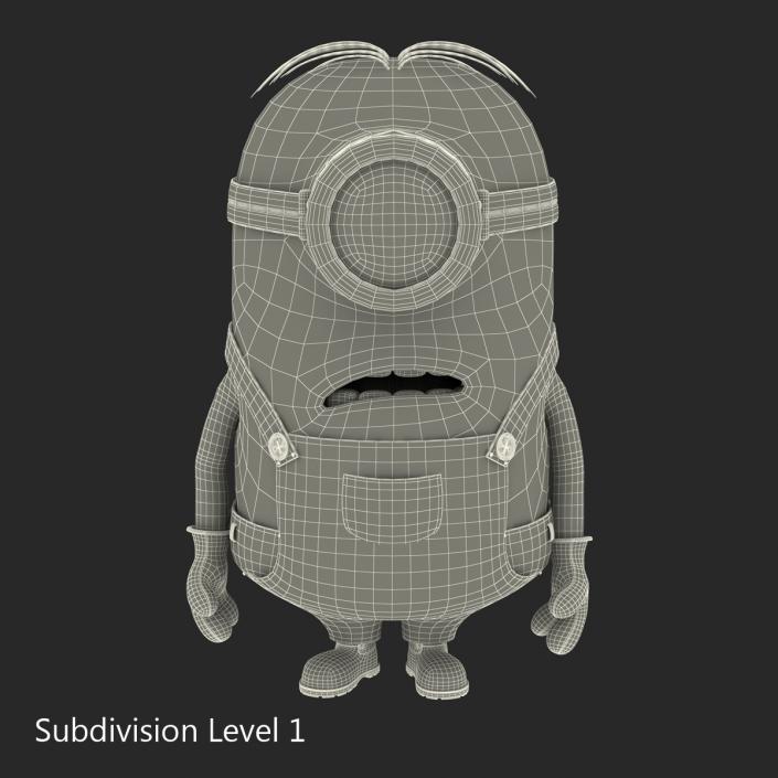 3D Short One Eyed Minion Pose 3 model