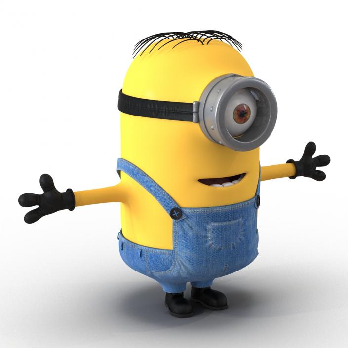 3D Short One Eyed Minion Rigged model