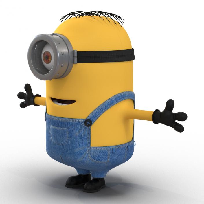 3D Short One Eyed Minion Rigged model