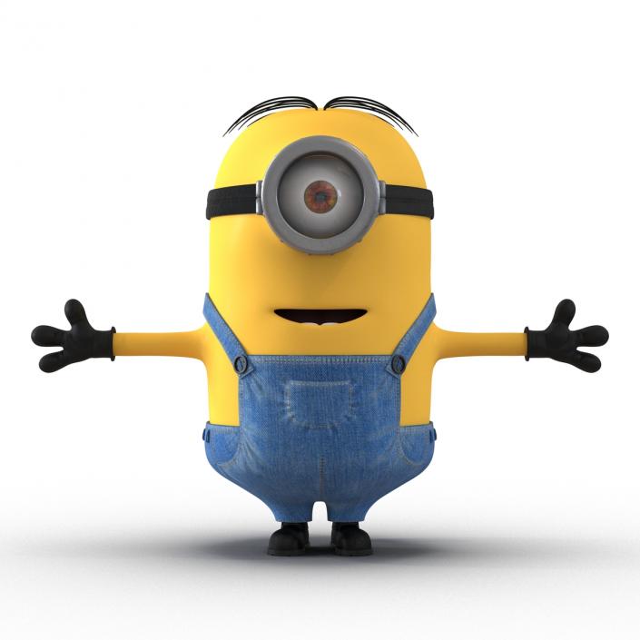 3D Short One Eyed Minion Rigged model