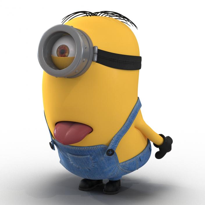 3D Short One Eyed Minion Rigged model