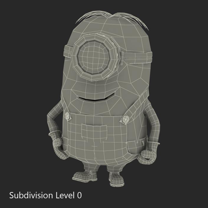 3D Short One Eyed Minion Rigged model