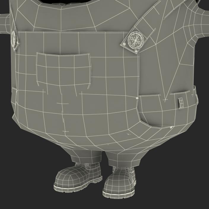 3D Short One Eyed Minion Rigged model