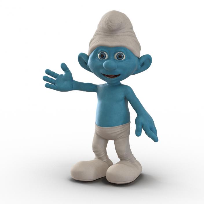 3D Smurf Pose 3 with Fur