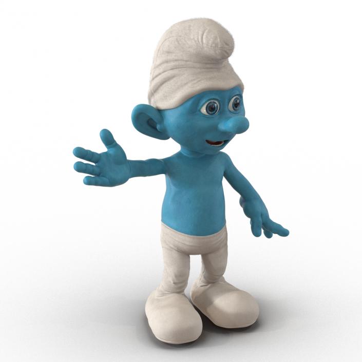 3D Smurf Pose 3 with Fur