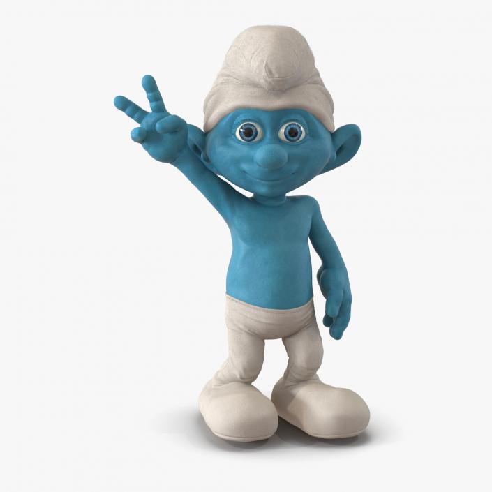 3D Smurf Pose 4 with Fur