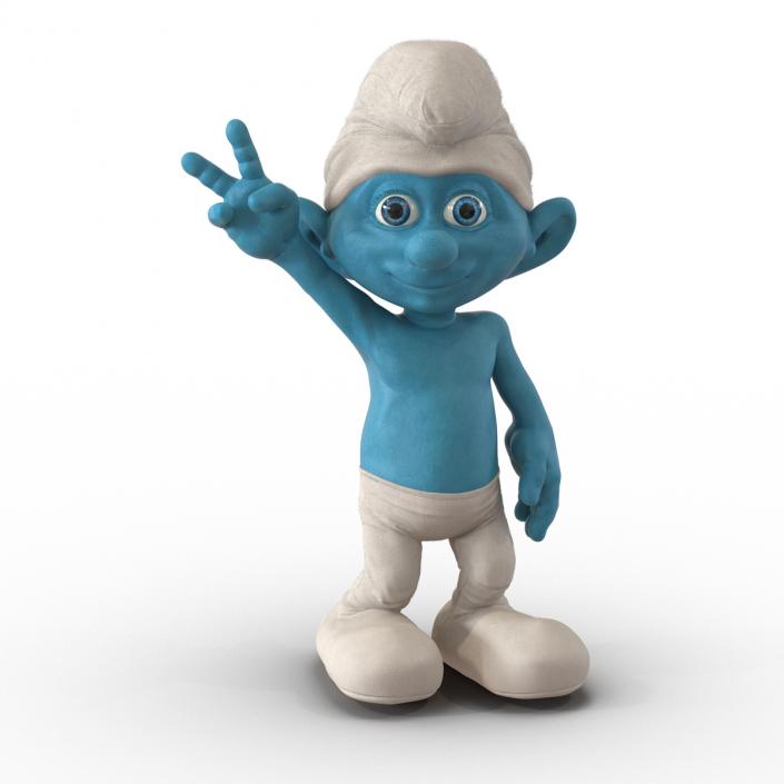 3D Smurf Pose 4 with Fur