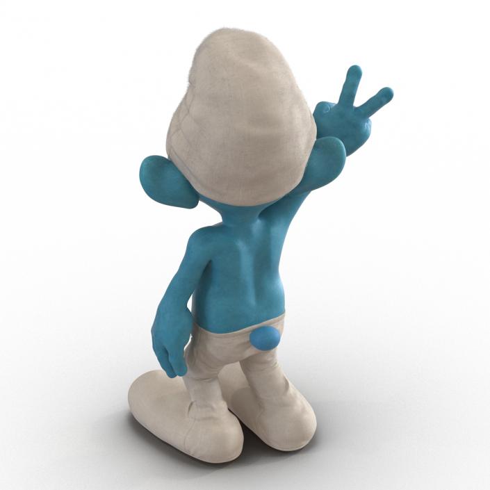 3D Smurf Pose 4 with Fur