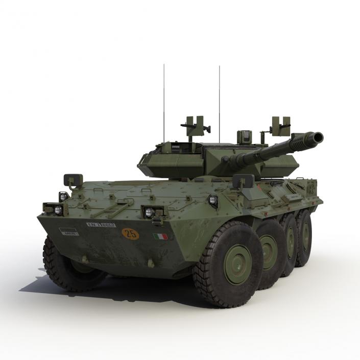 3D Wheeled Tank Destroyer B1 Centauro Rigged