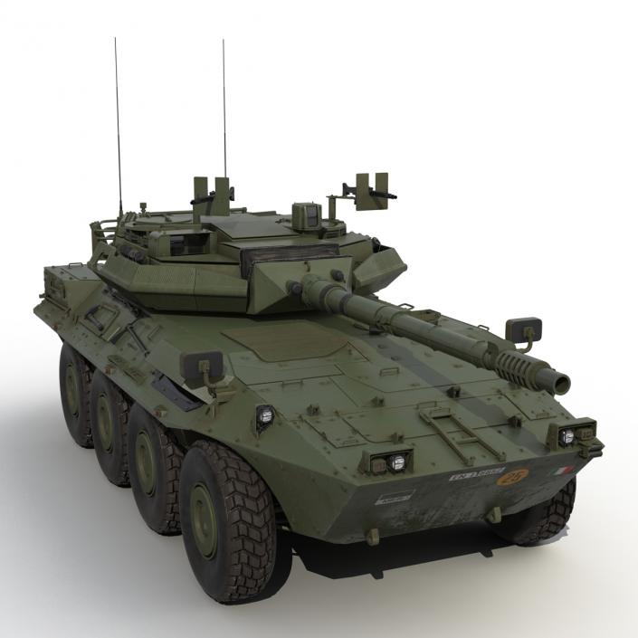 3D Wheeled Tank Destroyer B1 Centauro Rigged