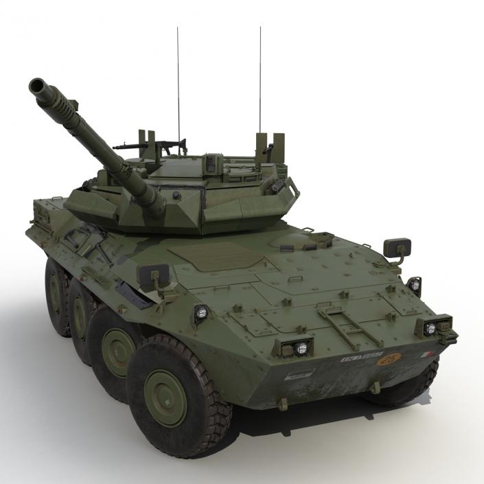 3D Wheeled Tank Destroyer B1 Centauro Rigged