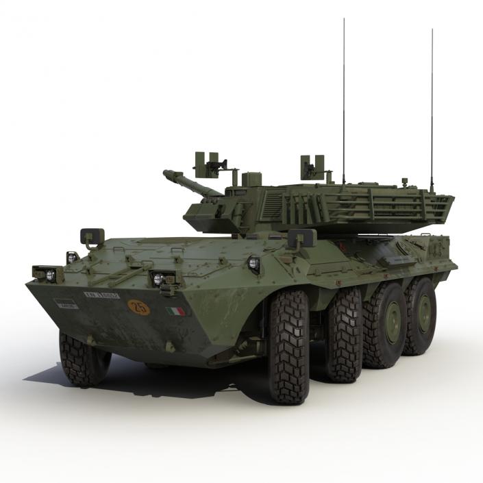 3D Wheeled Tank Destroyer B1 Centauro Rigged