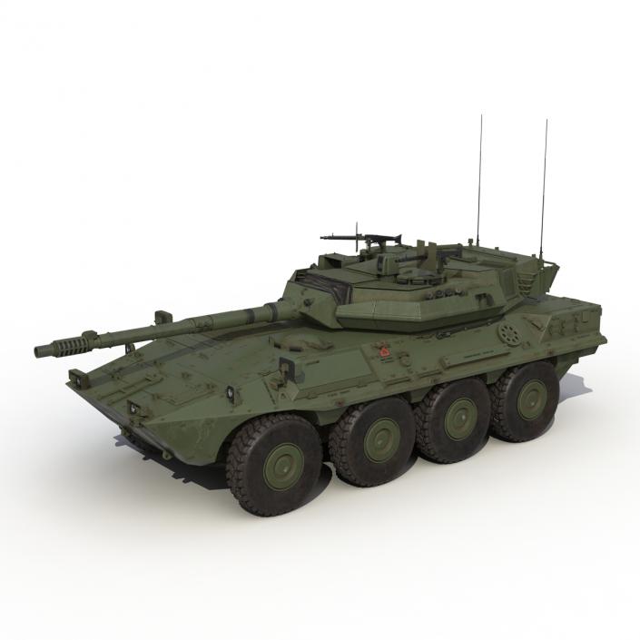 3D Wheeled Tank Destroyer B1 Centauro Rigged