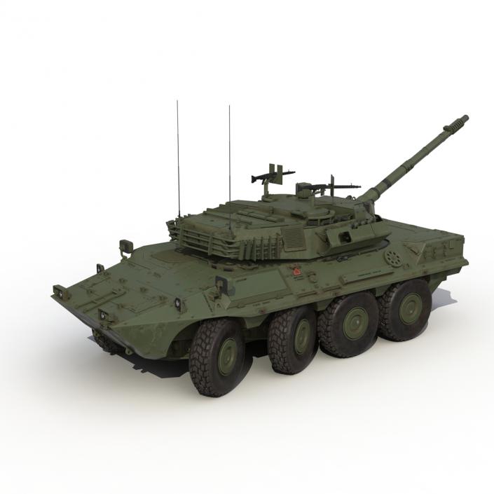 3D Wheeled Tank Destroyer B1 Centauro Rigged