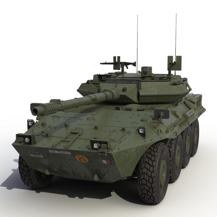 3D Wheeled Tank Destroyer B1 Centauro Rigged