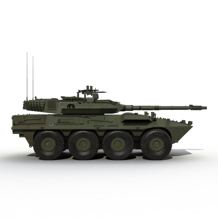 3D Wheeled Tank Destroyer B1 Centauro Rigged