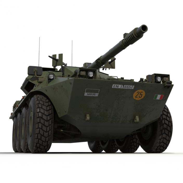 3D Wheeled Tank Destroyer B1 Centauro Rigged