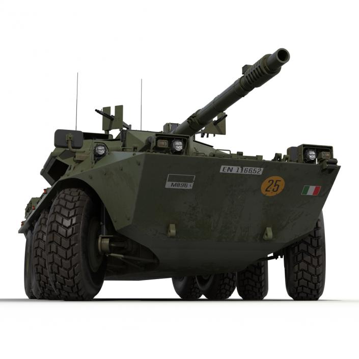 3D Wheeled Tank Destroyer B1 Centauro Rigged