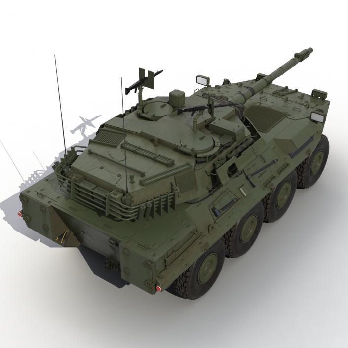 3D Wheeled Tank Destroyer B1 Centauro Rigged