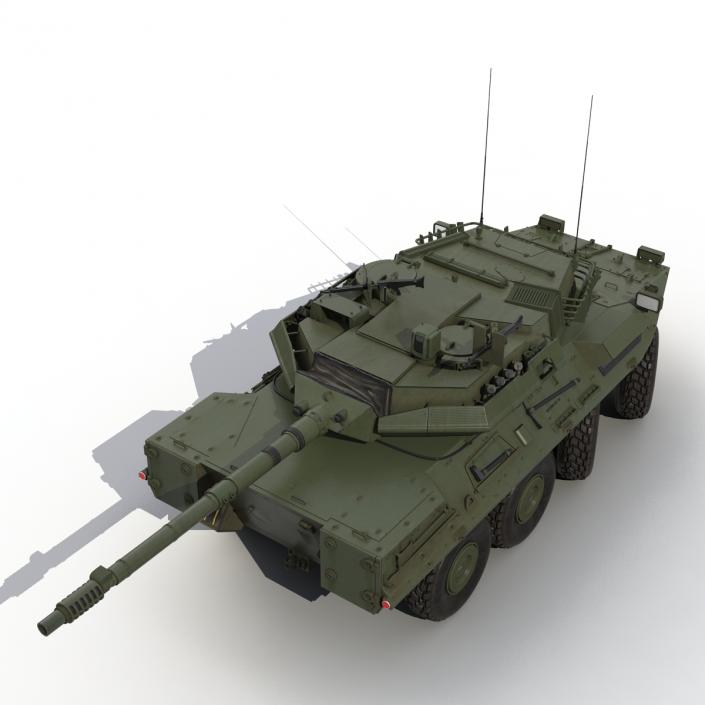 3D Wheeled Tank Destroyer B1 Centauro Rigged