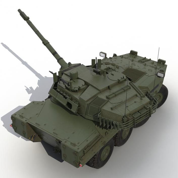 3D Wheeled Tank Destroyer B1 Centauro Rigged