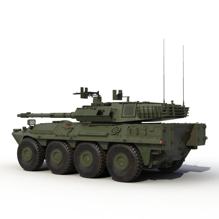 3D Wheeled Tank Destroyer B1 Centauro Rigged