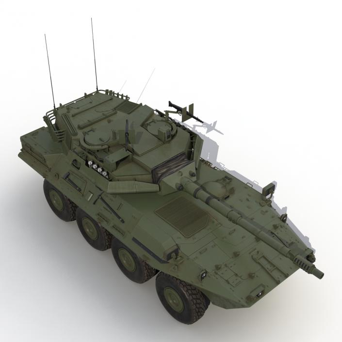 3D Wheeled Tank Destroyer B1 Centauro Rigged