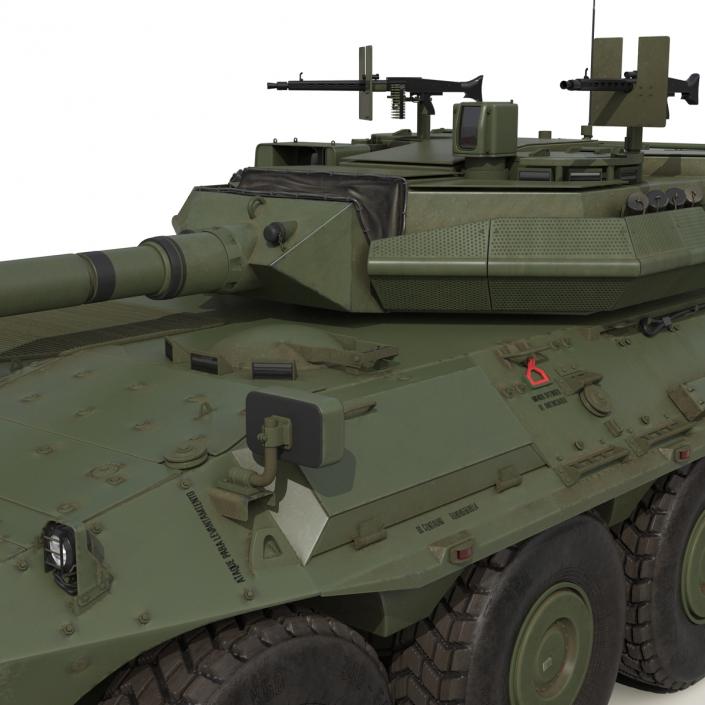 3D Wheeled Tank Destroyer B1 Centauro Rigged