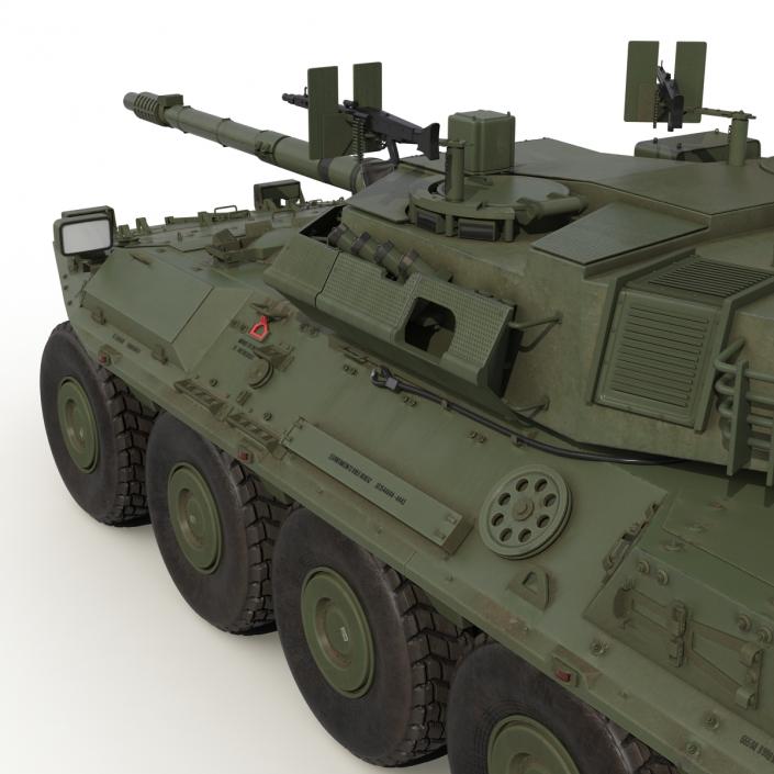 3D Wheeled Tank Destroyer B1 Centauro Rigged