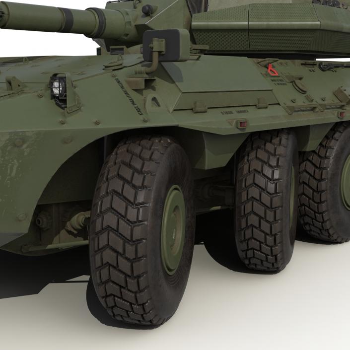 3D Wheeled Tank Destroyer B1 Centauro Rigged