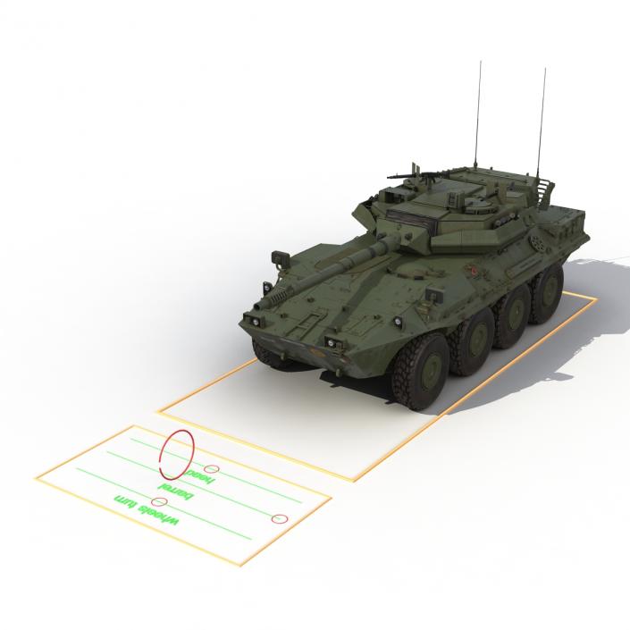 3D Wheeled Tank Destroyer B1 Centauro Rigged