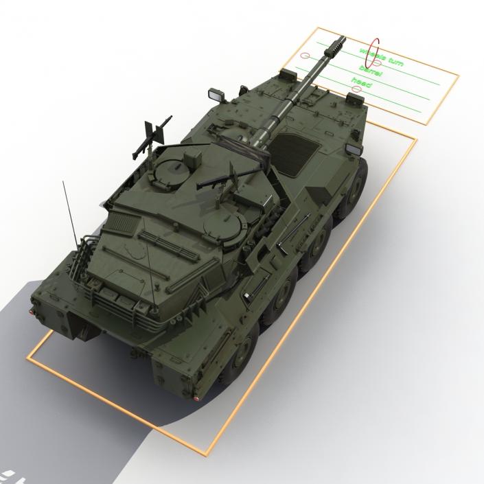 3D Wheeled Tank Destroyer B1 Centauro Rigged