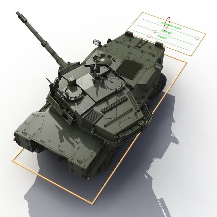 3D Wheeled Tank Destroyer B1 Centauro Rigged