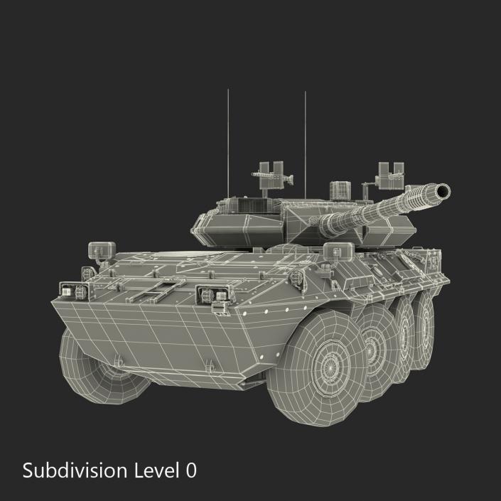 3D Wheeled Tank Destroyer B1 Centauro Rigged