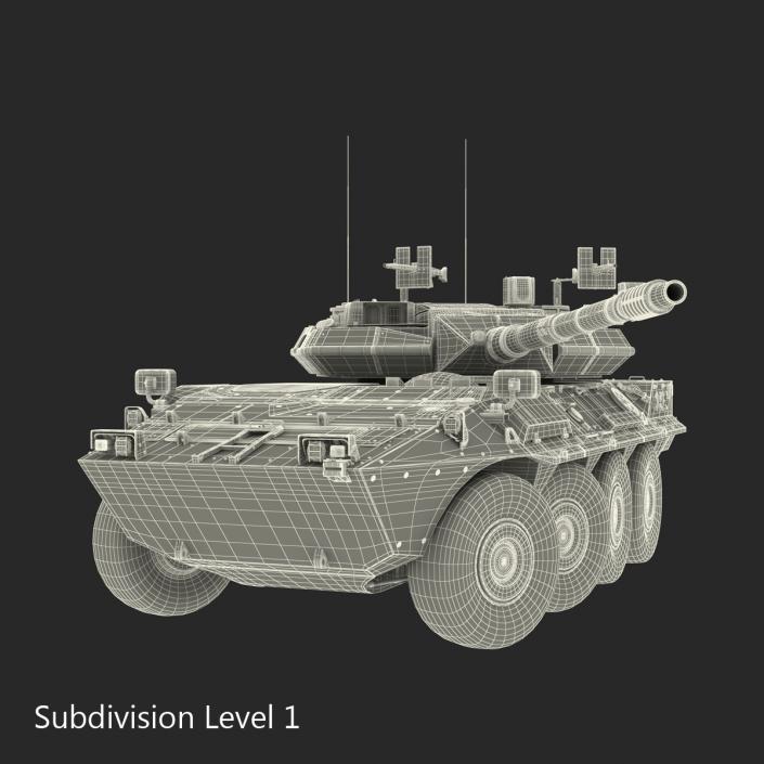 3D Wheeled Tank Destroyer B1 Centauro Rigged