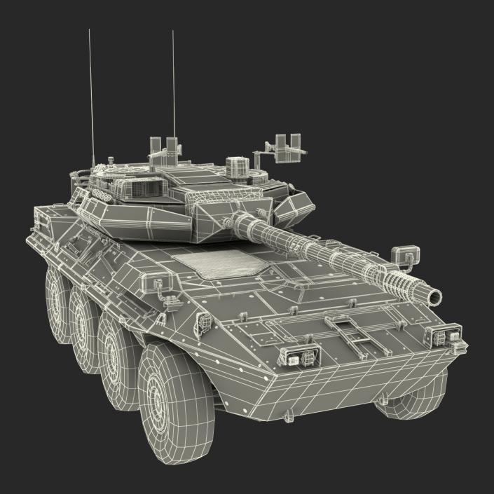 3D Wheeled Tank Destroyer B1 Centauro Rigged