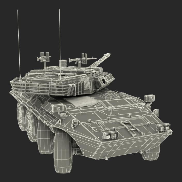 3D Wheeled Tank Destroyer B1 Centauro Rigged