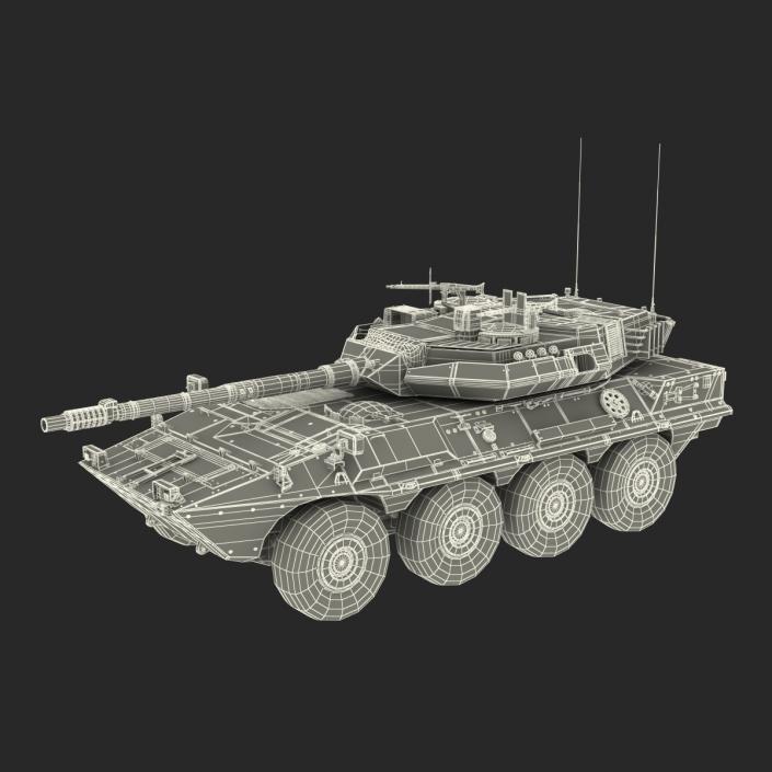 3D Wheeled Tank Destroyer B1 Centauro Rigged