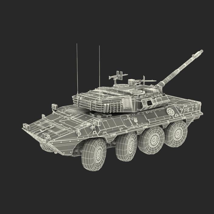 3D Wheeled Tank Destroyer B1 Centauro Rigged