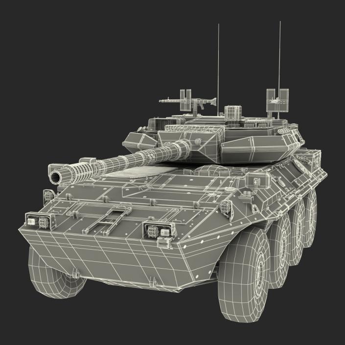 3D Wheeled Tank Destroyer B1 Centauro Rigged