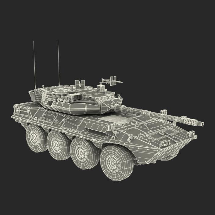 3D Wheeled Tank Destroyer B1 Centauro Rigged